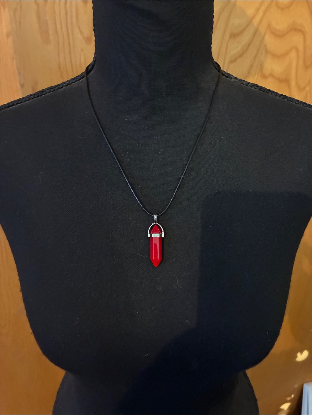 🆕 Red Crystal Point / Chakra Hexagon Pendant Necklace - Unbranded